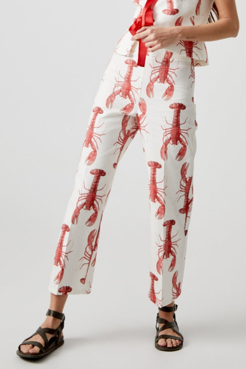 Lobster Print Straight Trousers-Set