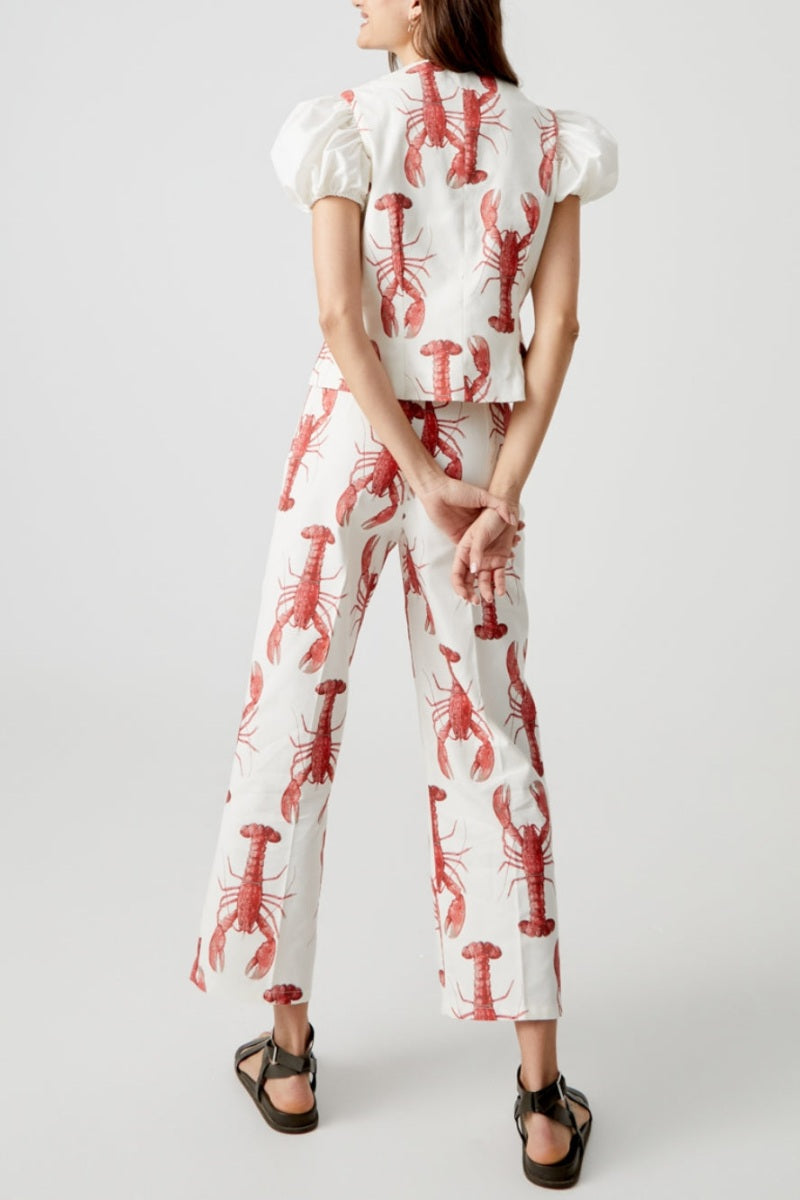Lobster Print Straight Trousers-Set
