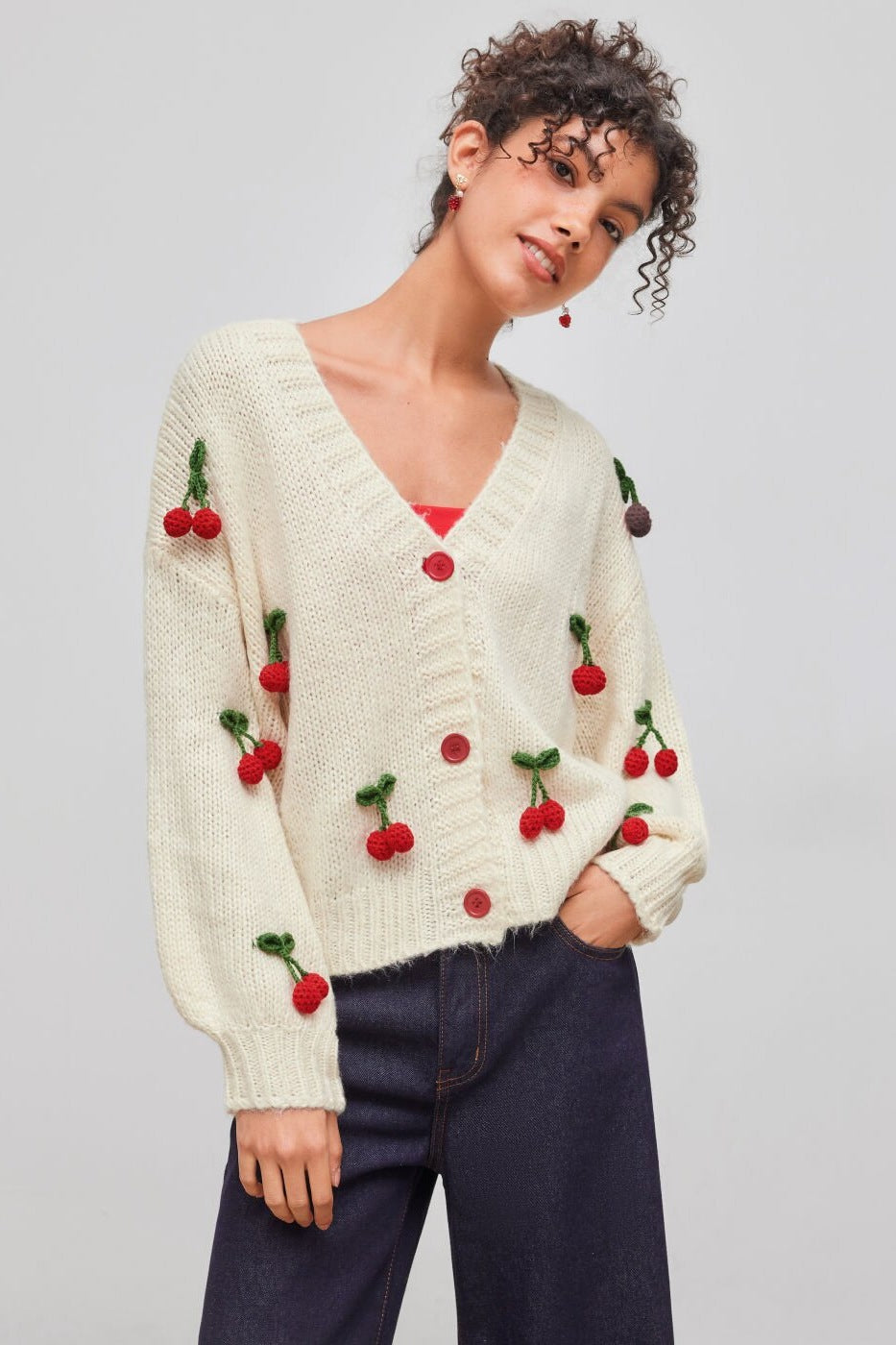Cherry Knit Cardigan