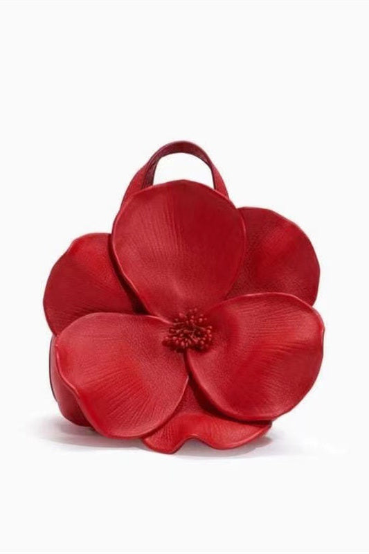Flower PU Leather Handbag