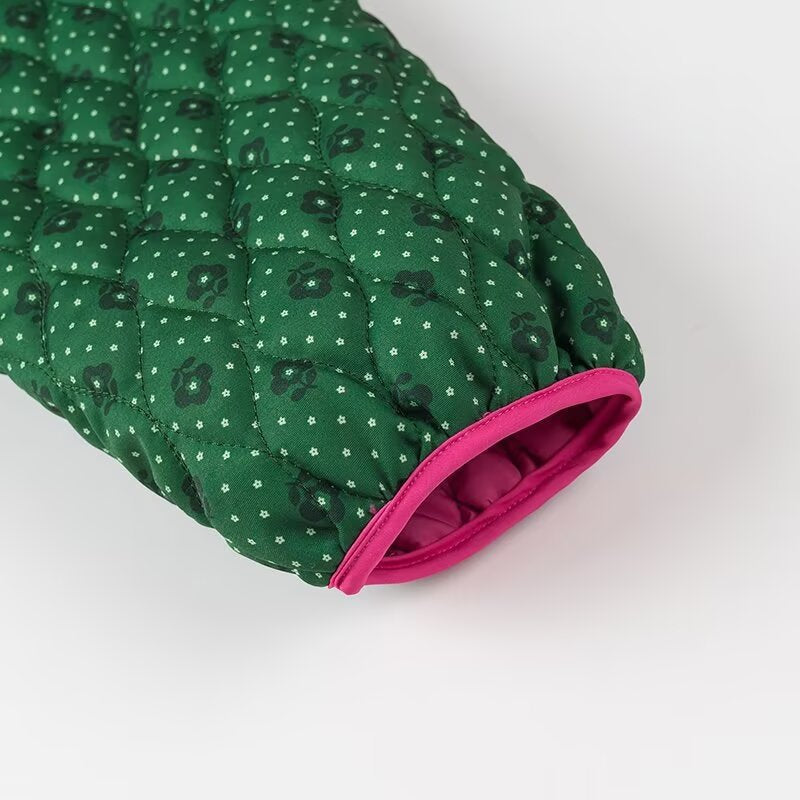 Quilted Jacket with Floral Print and Pink Bows