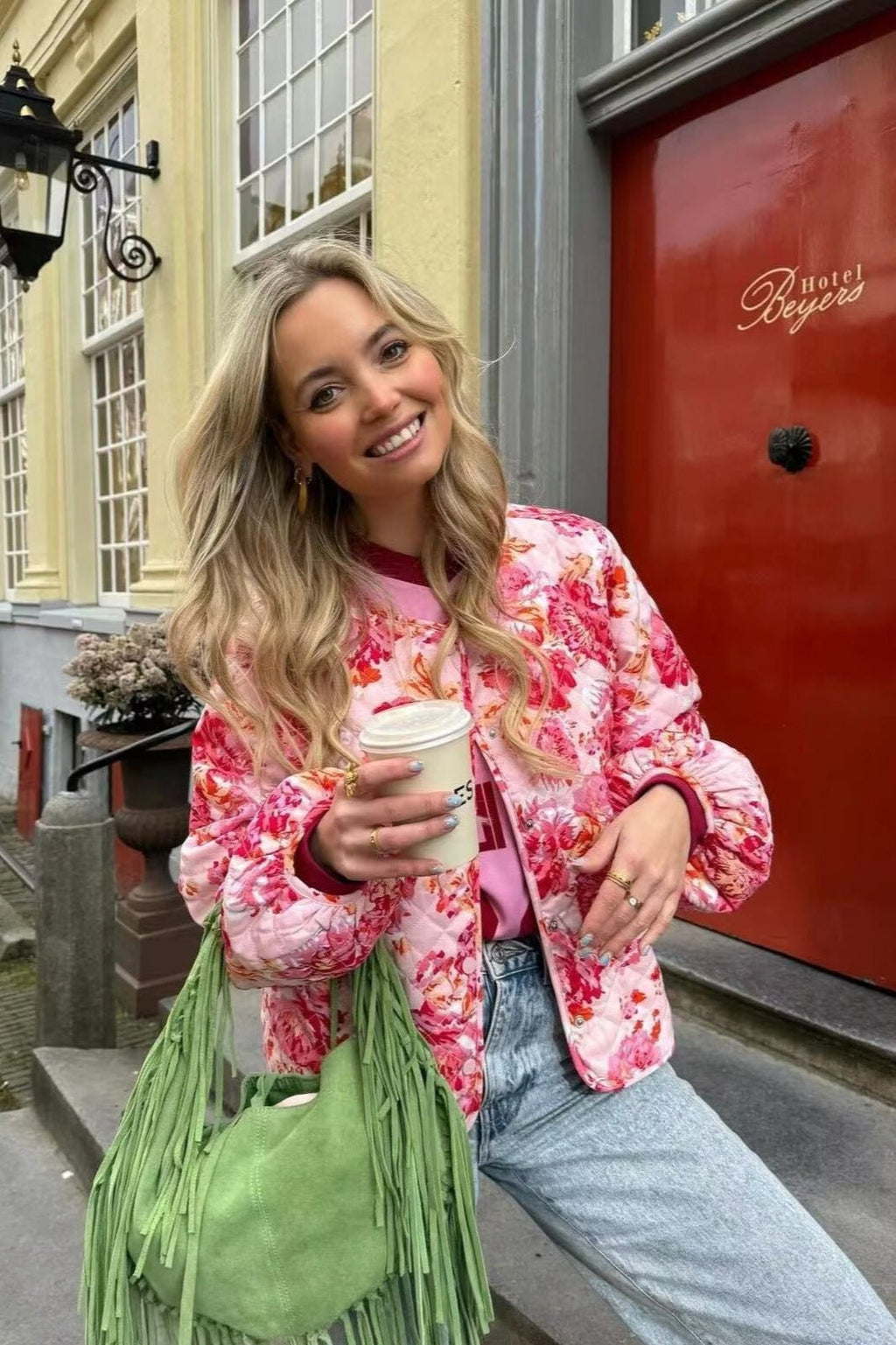 Maeve Flower Jacquard Micro Jacket