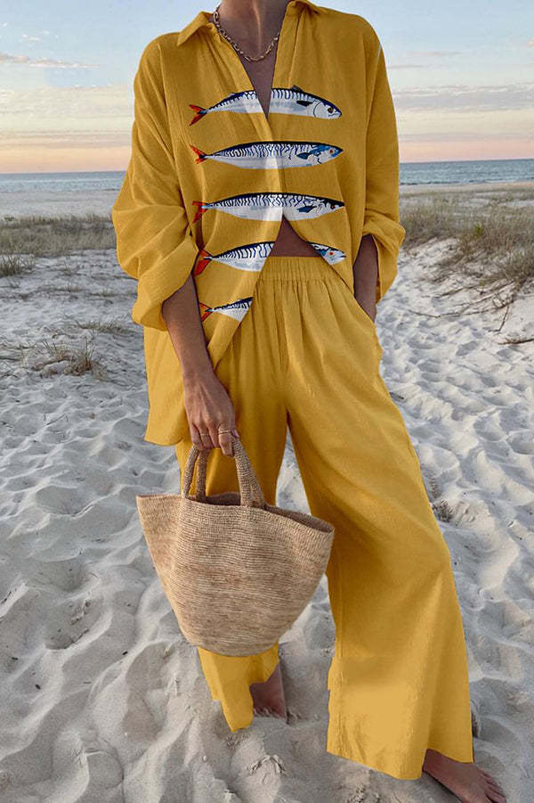 Modern Ocean Element Leisure Suit