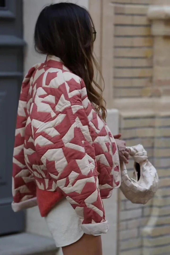 Modern Pacino Patchwork Cropped Bomber Jacket