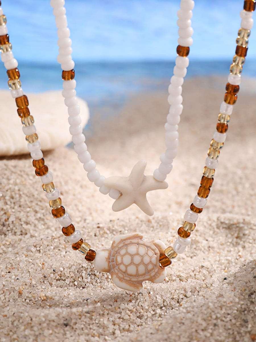 Statement Beach Starfish Shell Necklace
