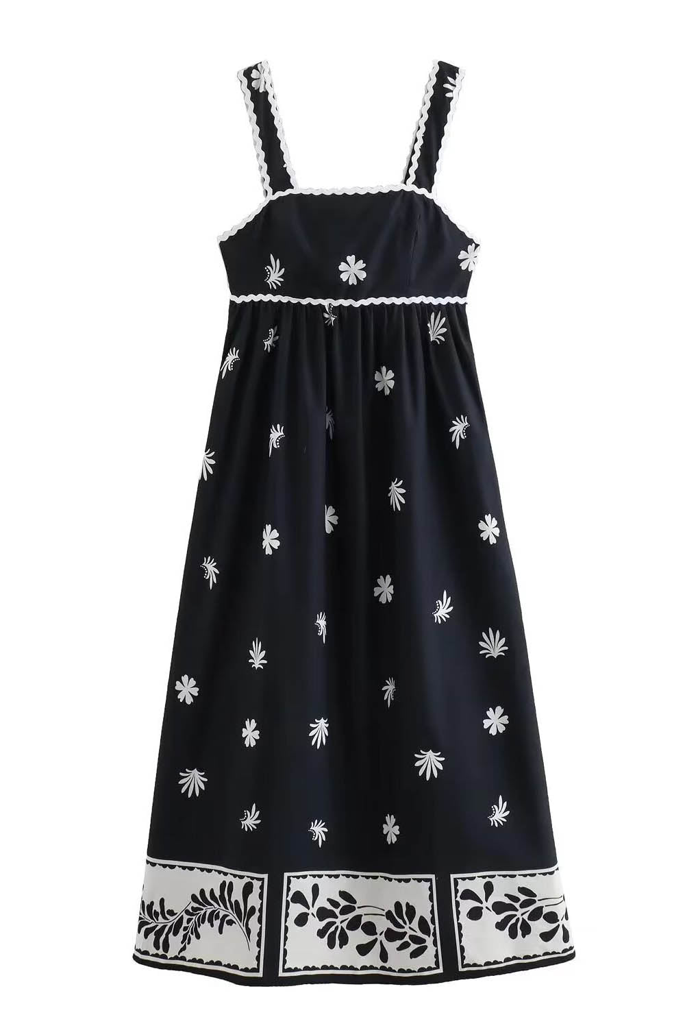 Flower Print suspender dress