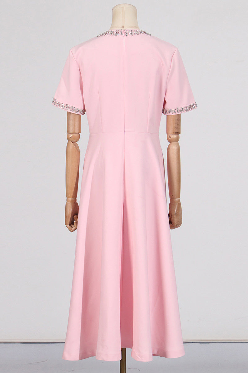 Zoe Bowknot Crystal-embellished Midi-Length Dress