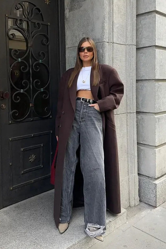 Modern Double Breasted Lapel Coat