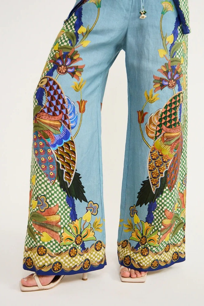 Felice Balloon Sleeve Flower Trousers Set