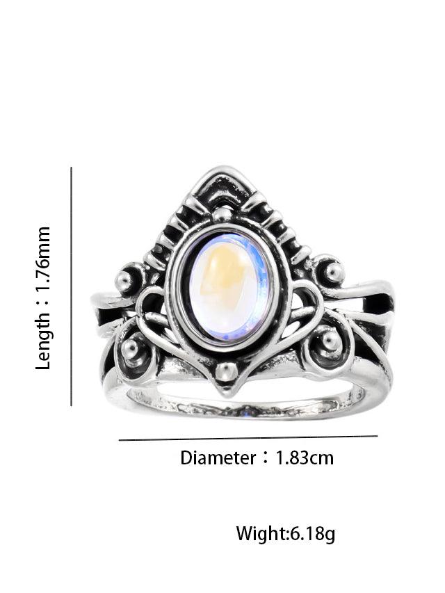 Retro Moonstone Ring