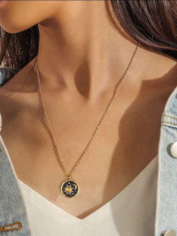 Statement Boho Sun Moon Necklace