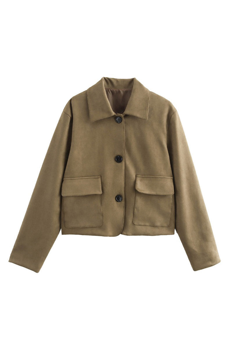 Modern Split suede leather jacket with pocket