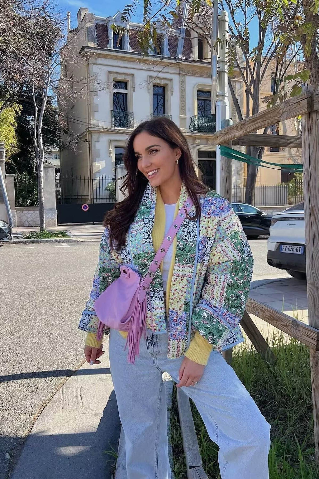 Flower pattern cotton jacket
