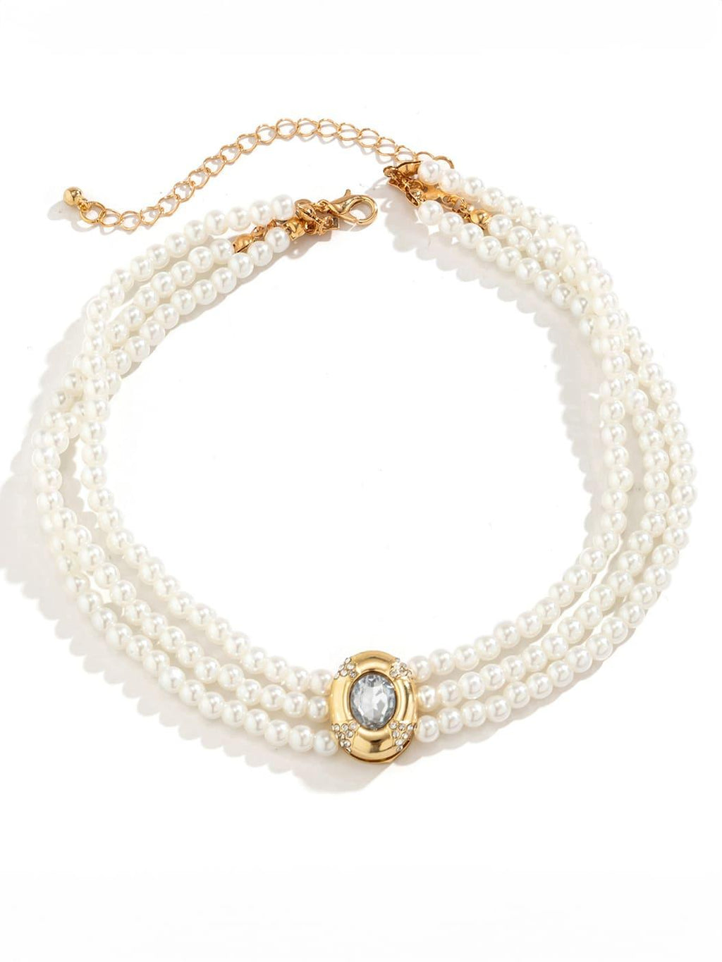 Statement Short faux pearl and turquoise bead necklace