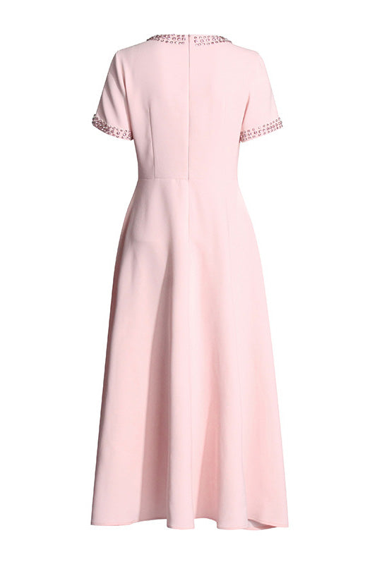 Zoe Bowknot Crystal-embellished Midi-Length Dress