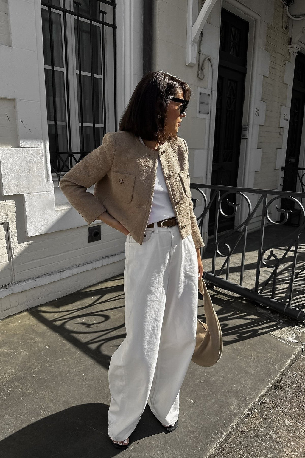 Textured Tweed Cropped Jacket