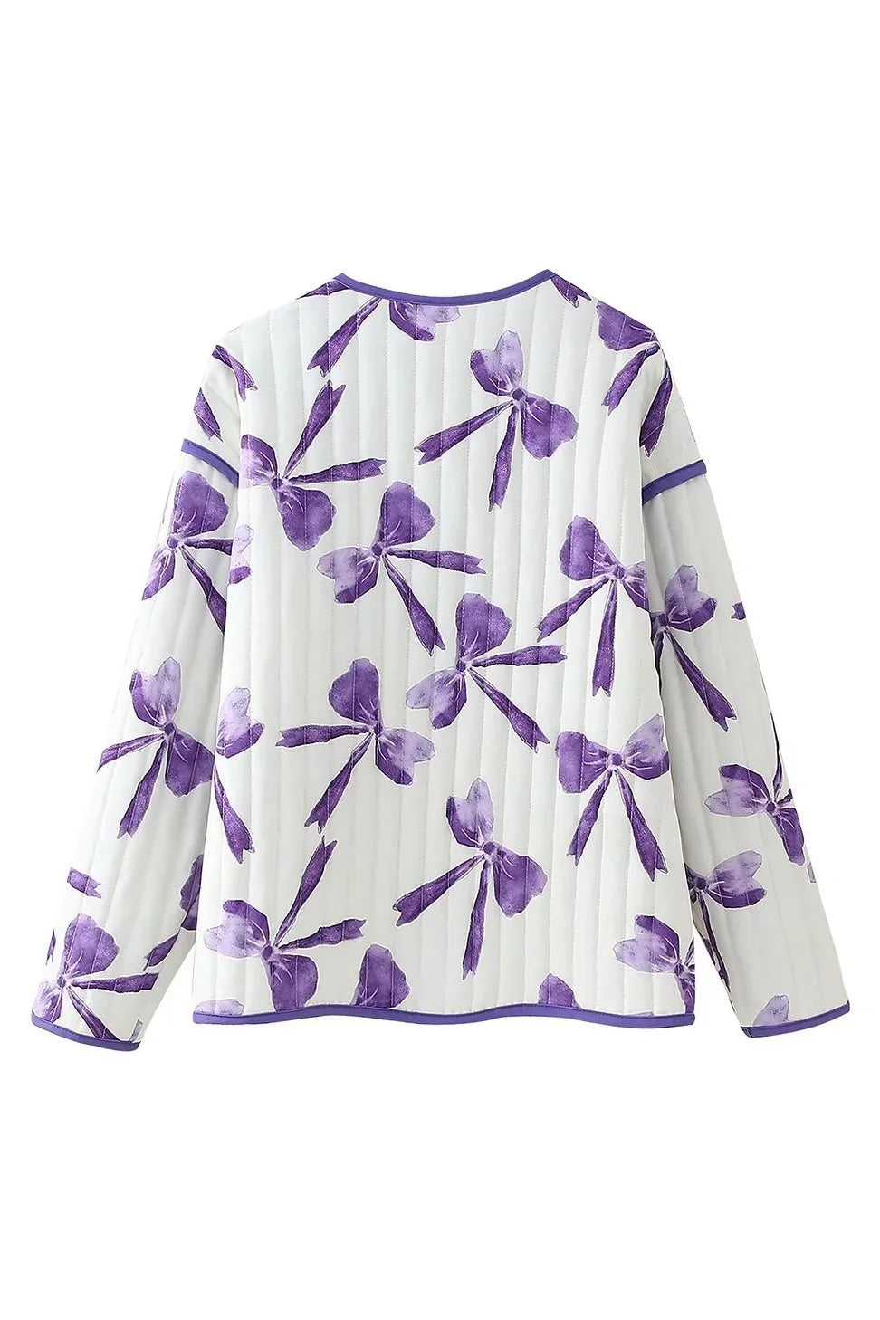 Modern Quilted Jacket In Bow Print