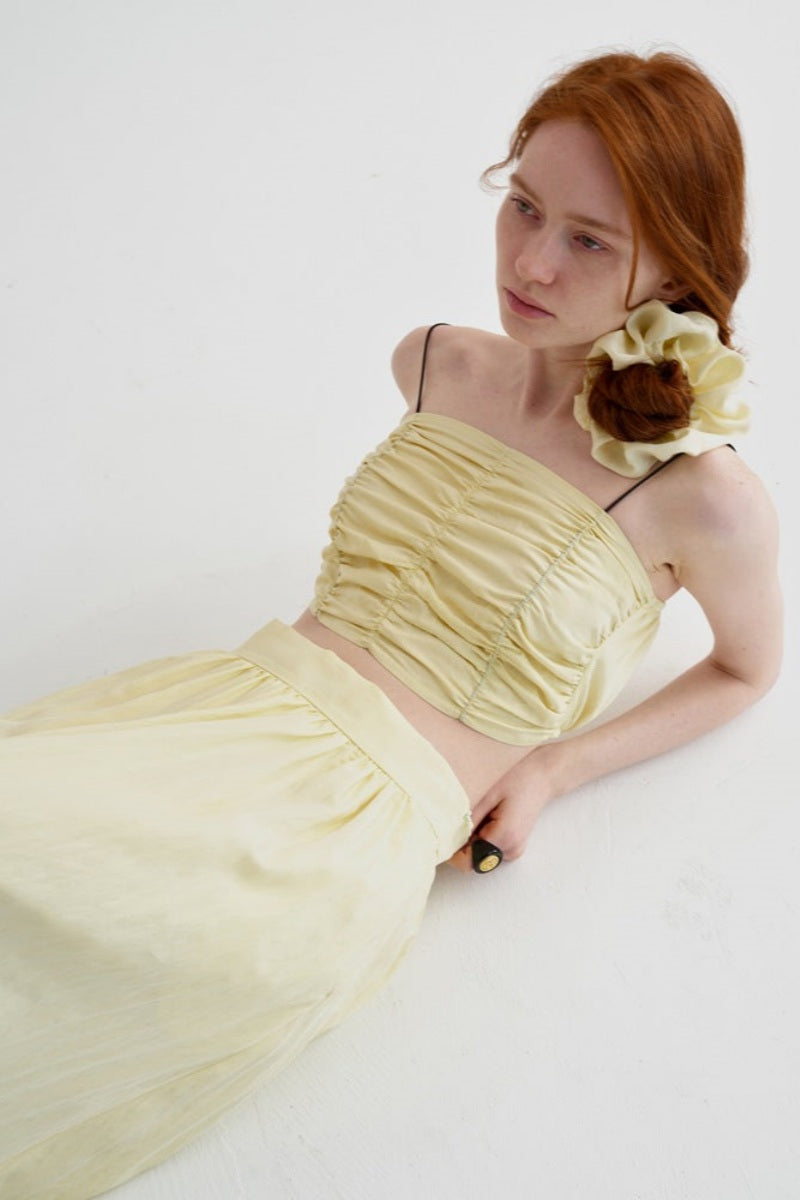 Modern Pleats Sleeveless Bandeau Top