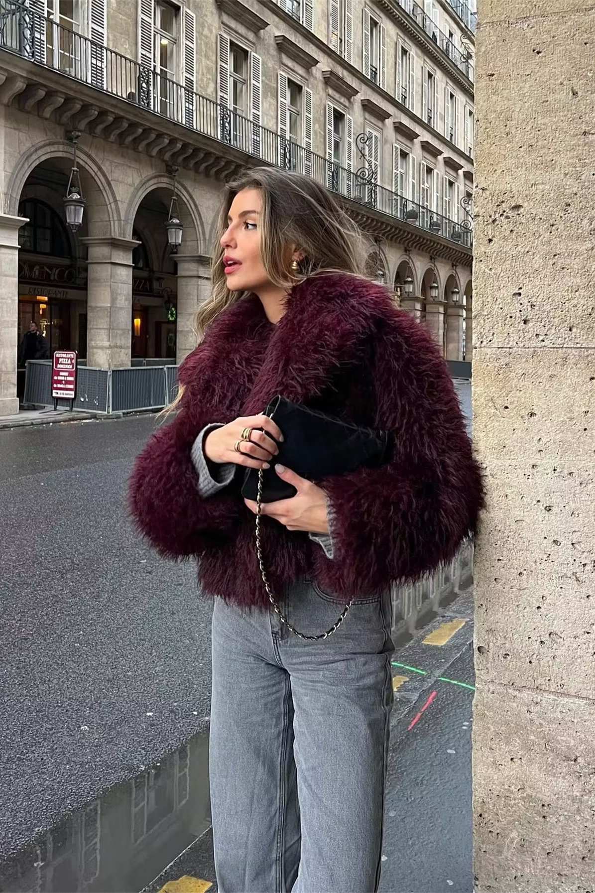 Modern Lapel Fur Jacket
