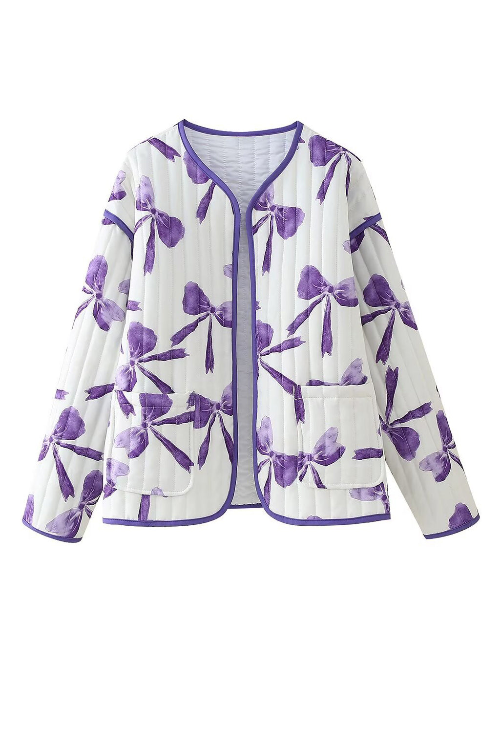 Modern Quilted Jacket In Bow Print