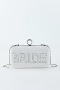 Bride To Be Sequined Clutch - White/Silver