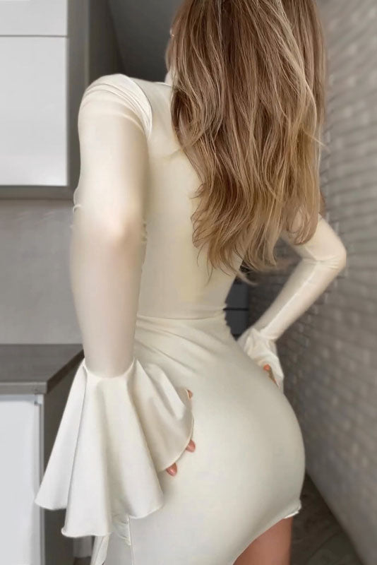 Clean-Lined Charm Solid Slim Dress
