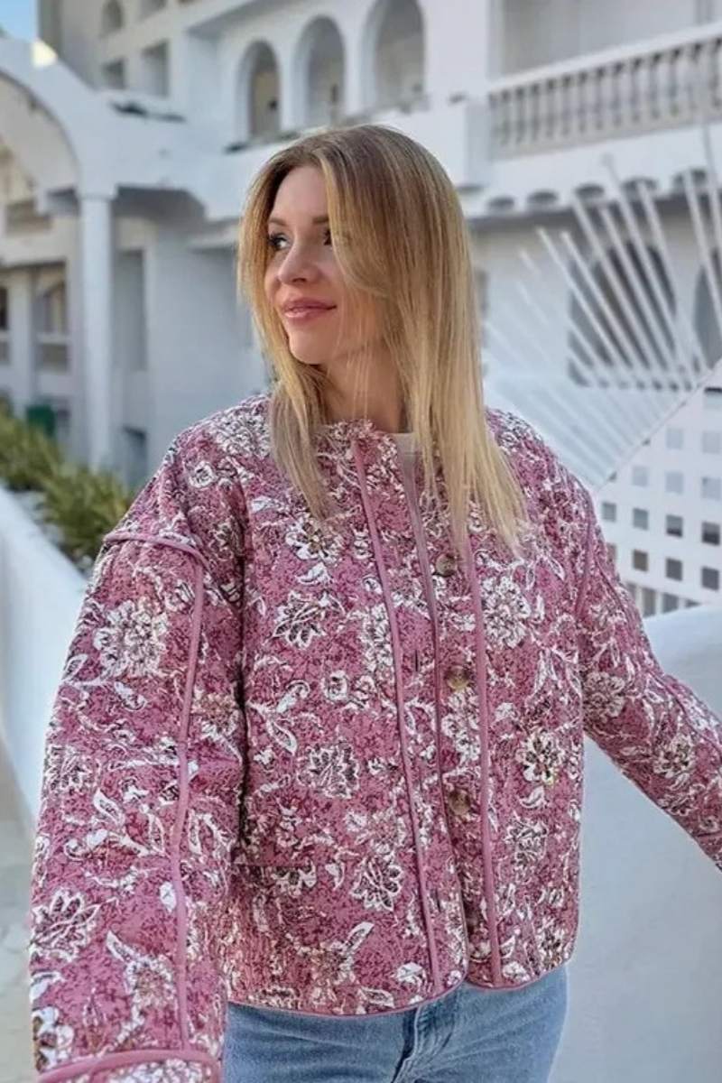 Retro Flower Quilted Jacket