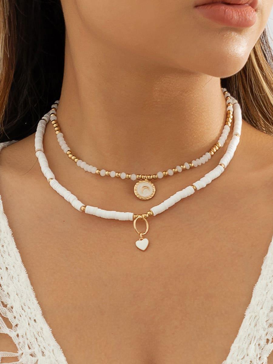 Statement Boho Heart Crystal Necklace