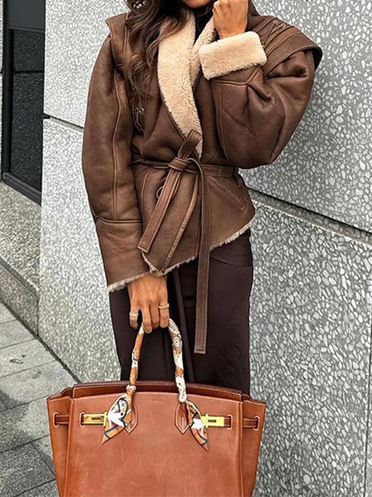 Suede Jacket with Relaxed Fit