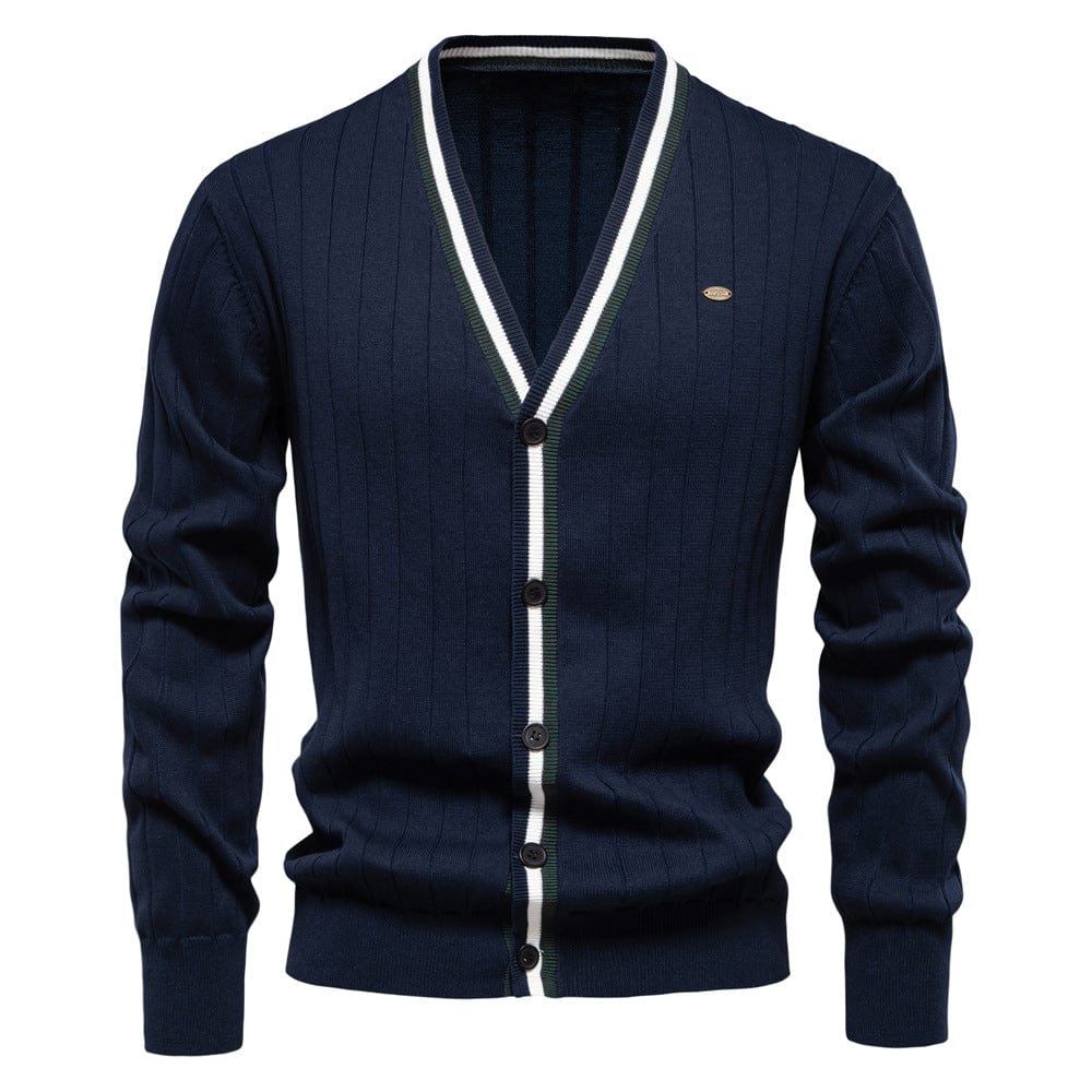 Wool Blend Cardigan with Longline Cut