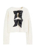 Modern Tie-front Sequined Jacket