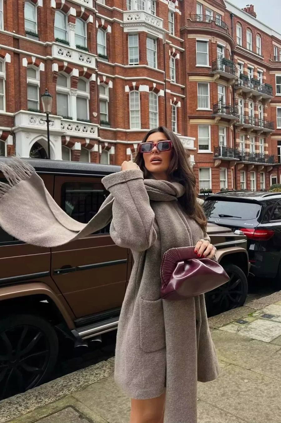 Coordinated Scarf And Coat Set
