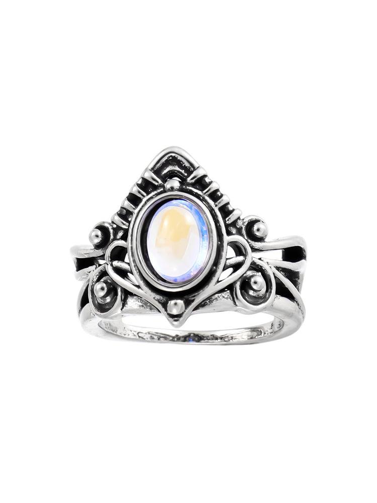 Retro Moonstone Ring