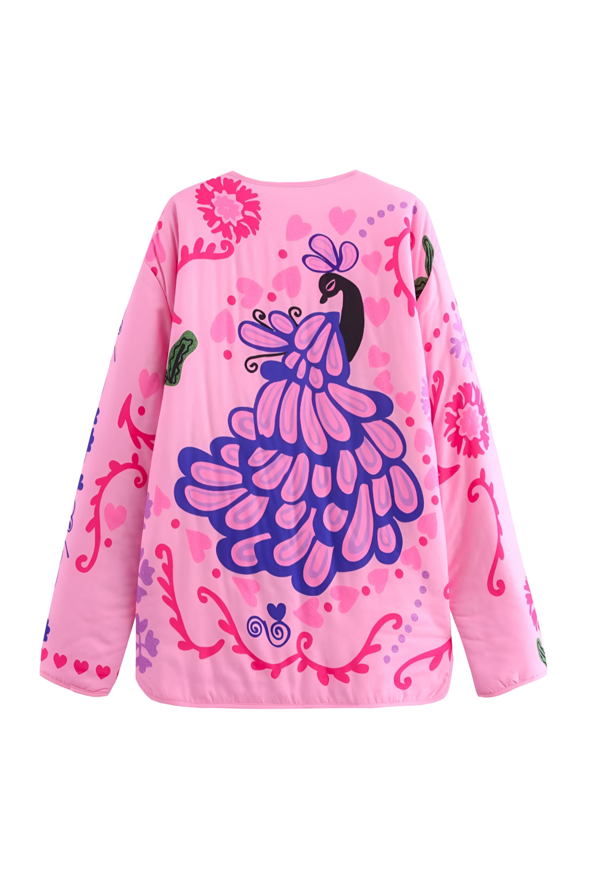 Cute Flower Print Pocket Jacket
