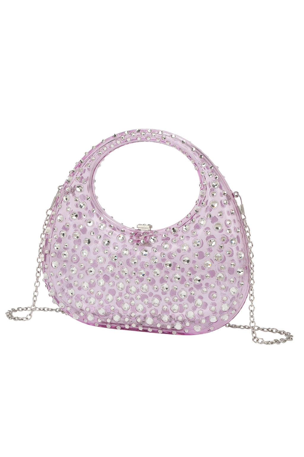 Modern Diamante Embellished Acrylic Clutch Bag