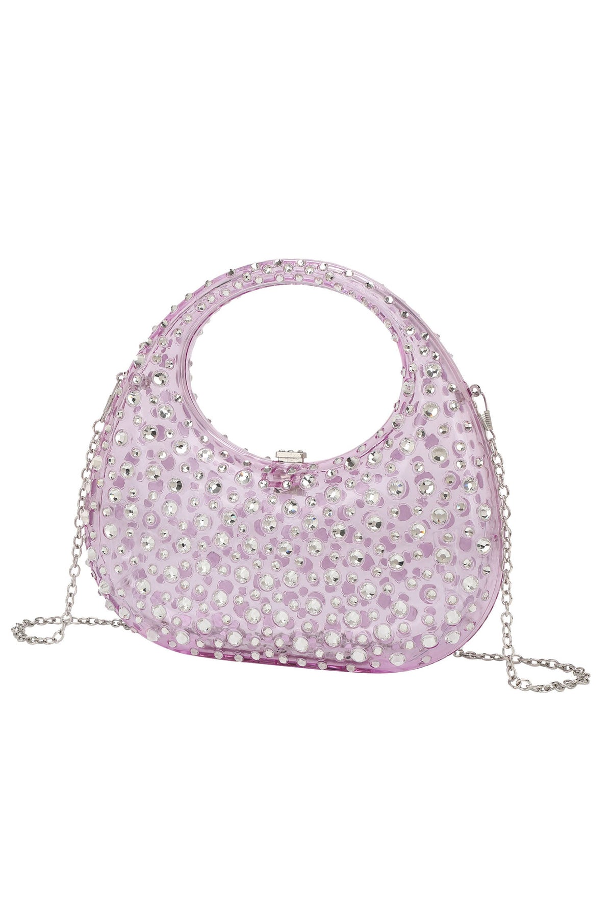 Modern Diamante Embellished Acrylic Clutch Bag