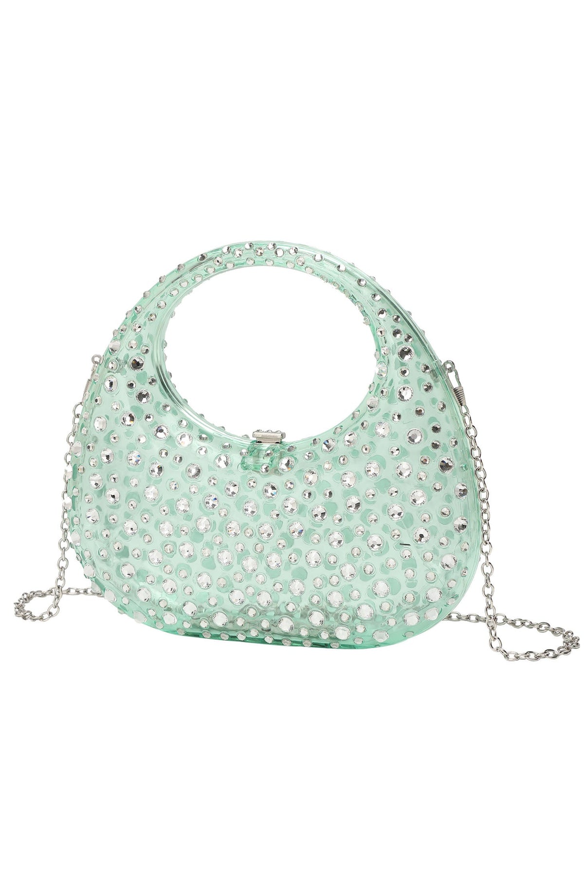 Modern Diamante Embellished Acrylic Clutch Bag