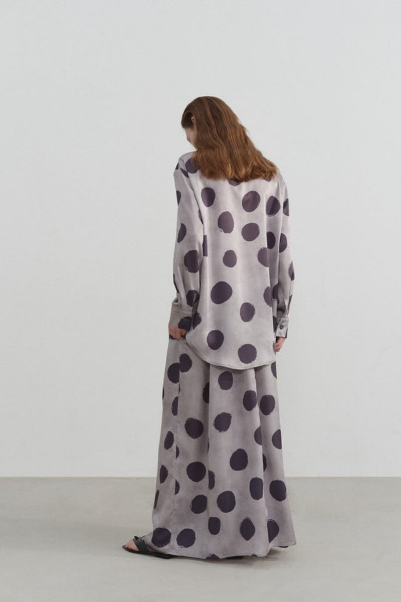 Modern Polka Dot Print Long Sleeve Shirt
