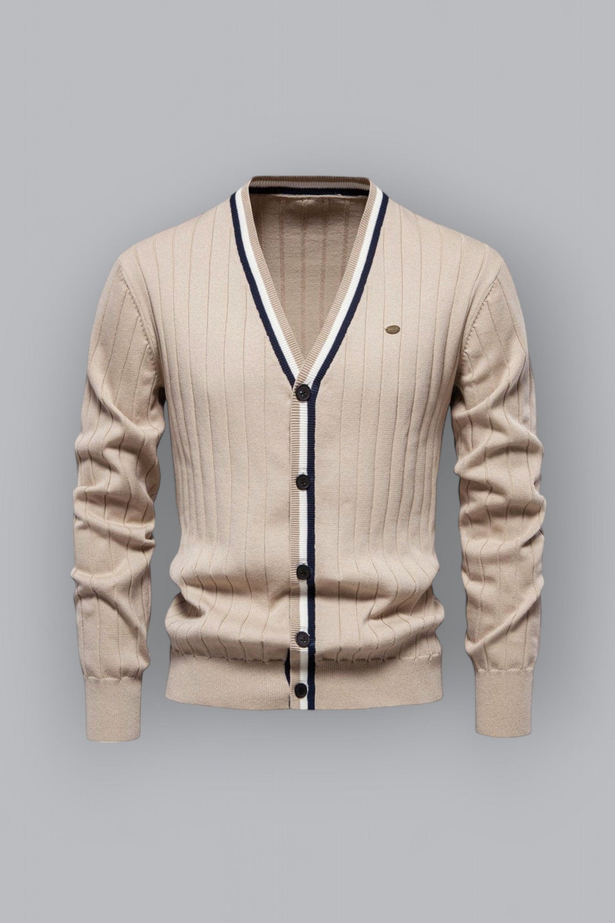 Wool Blend Cardigan with Longline Cut