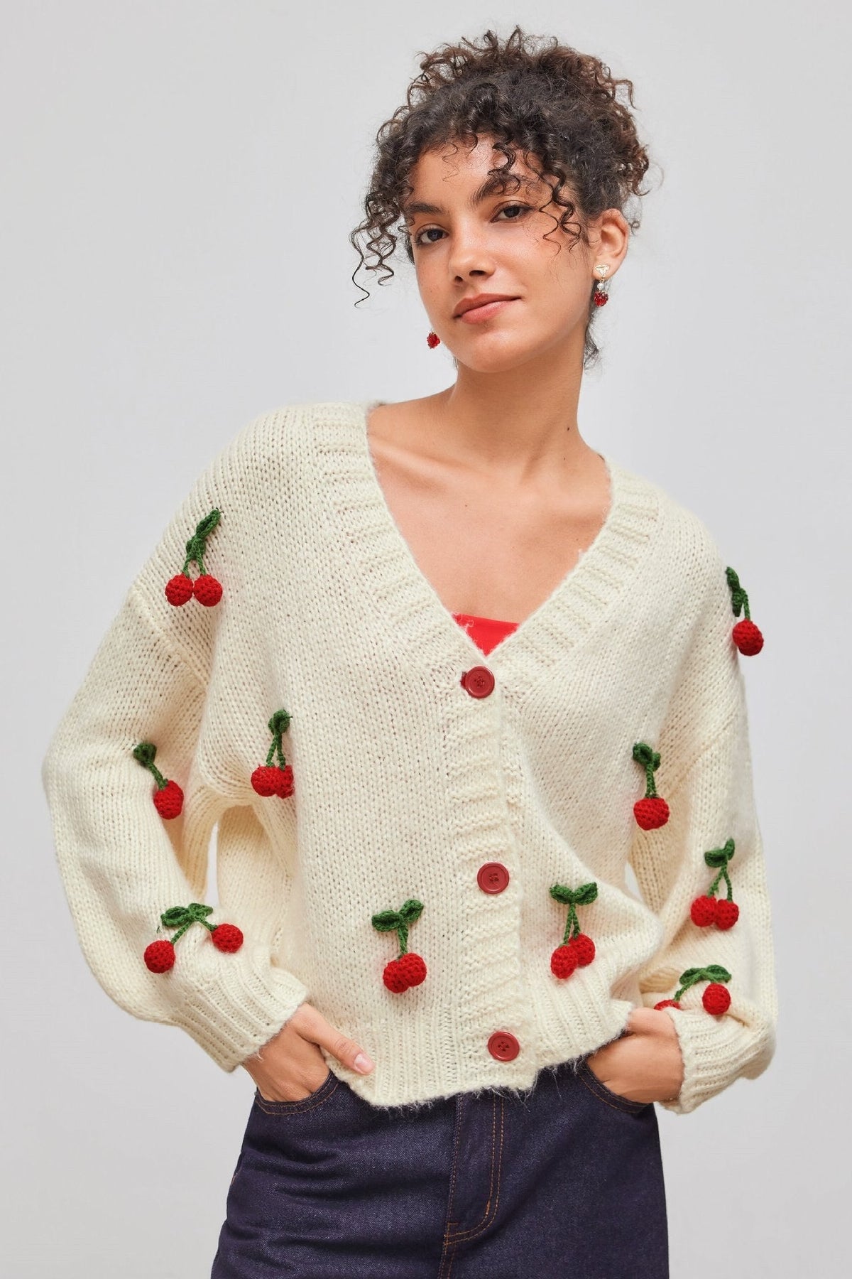 Cherry Knit Cardigan