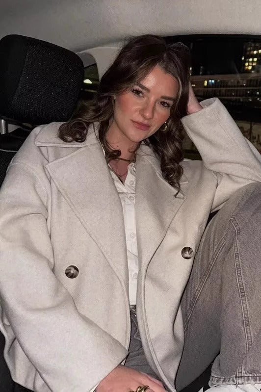 Modern Double Breasted Cropped Jacket
