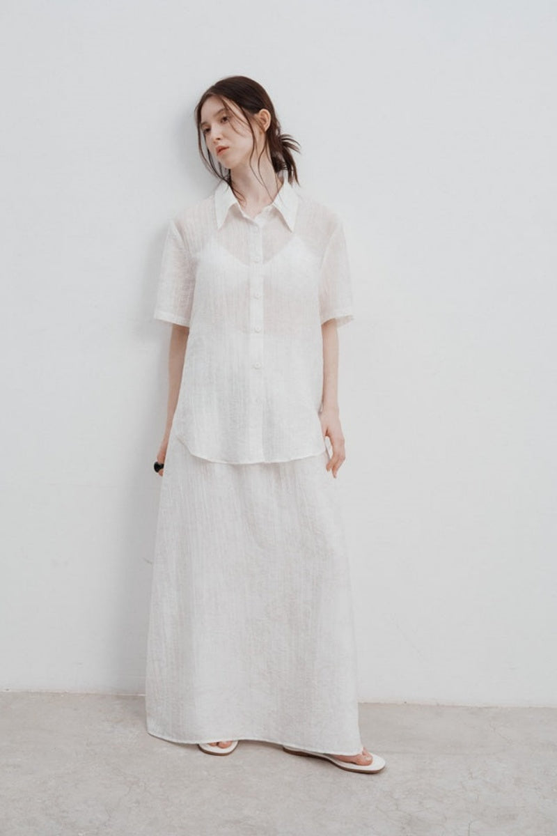 Modern Jacquard Pattern Tencel Shirt