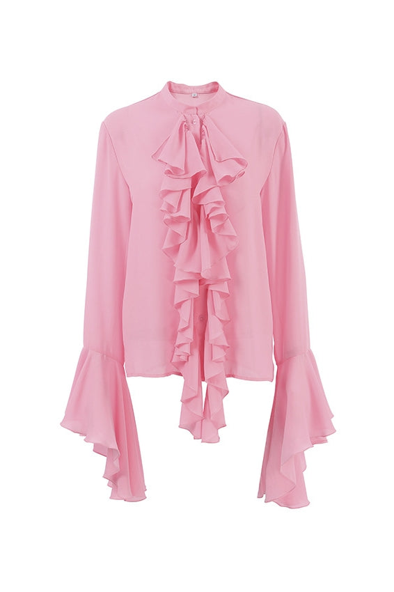Michelle Semi-sheer Ruffled Blouse