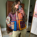 Quilted Jacket with Ethnic Print