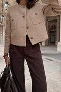 Textured Tweed Cropped Jacket