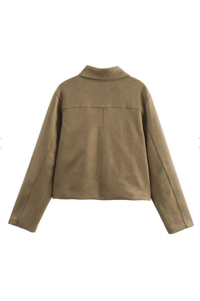 Modern Split suede leather jacket with pocket