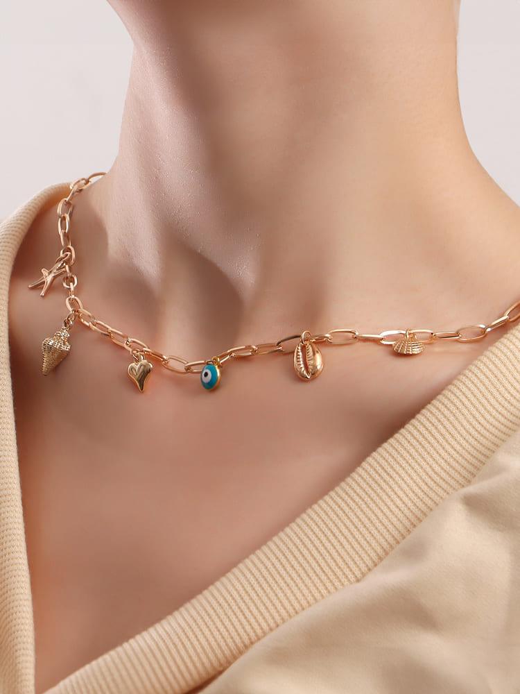 Statement Spiral Shell Seastar Necklace