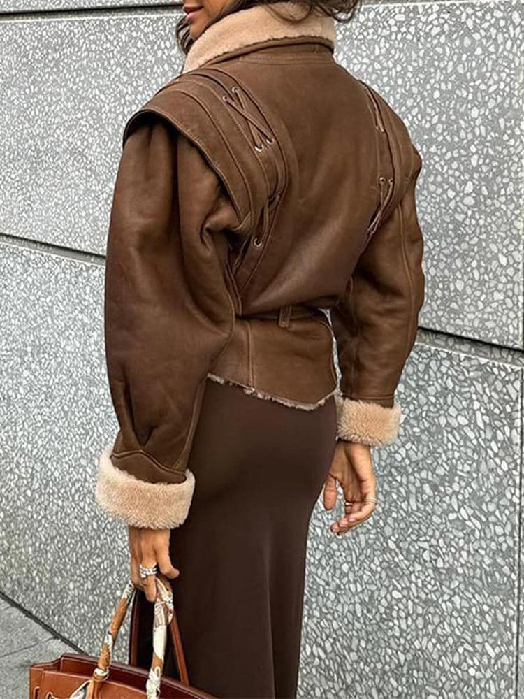 Suede Jacket with Relaxed Fit