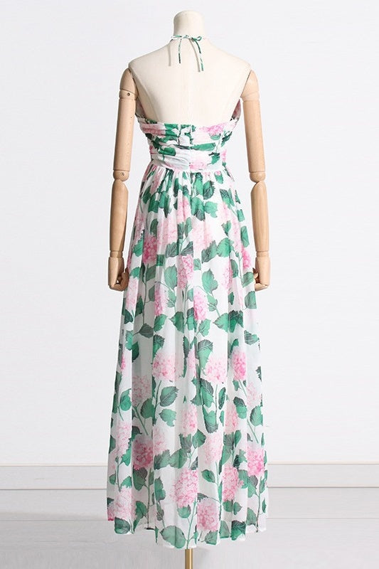 Madelaine Halterneck Flower Maxi-Length Dress