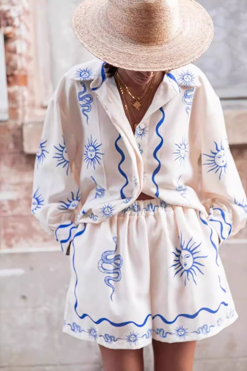 Coordinated Soleil Print Short Set